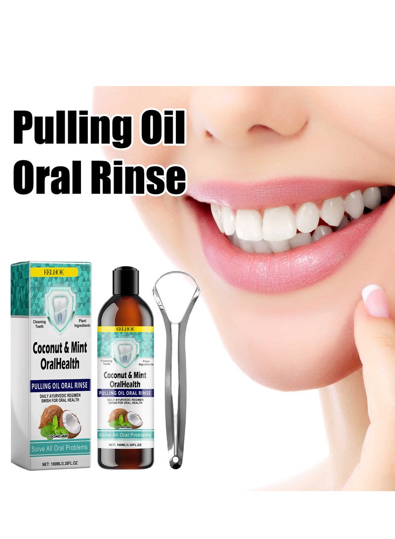 EELHOE A natural, alcohol-free mouthwash with coconut oil and peppermint oil that helps freshen breath, whiten teeth, and promote healthy teeth and gums - Image 1