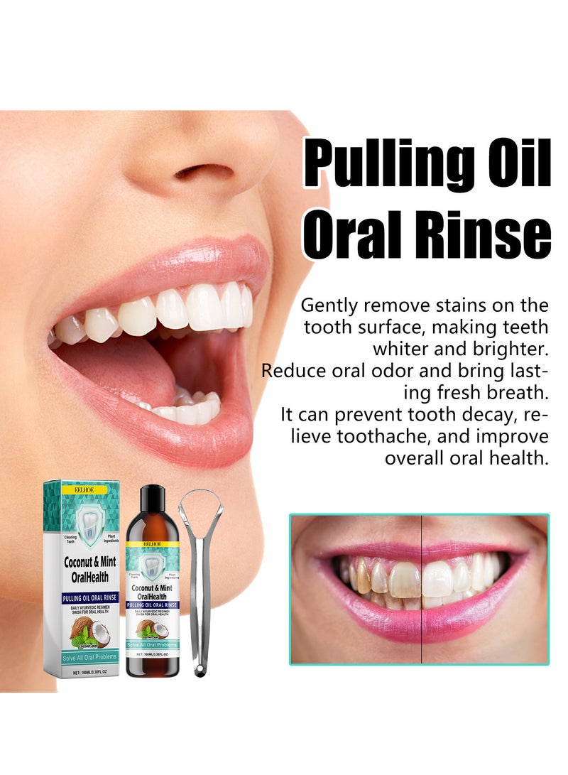EELHOE A natural, alcohol-free mouthwash with coconut oil and peppermint oil that helps freshen breath, whiten teeth, and promote healthy teeth and gums - Image 2