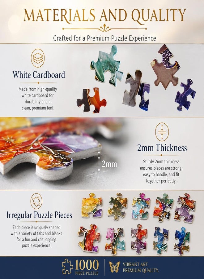 Yunlus Jigsaw Puzzles for Adults 1000 Pieces Impossible Hard Difficult Challenging Puzzles for Adults Teens Colorful Butterflie Holiday Jigsaw Puzzle 1000 Pieces 28 x 20 inch - Image 5