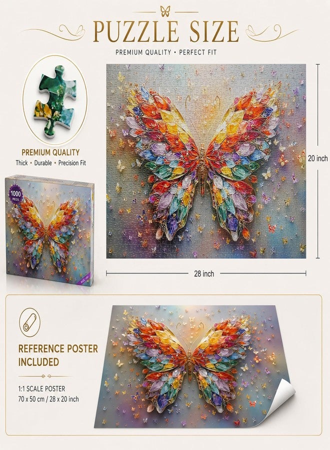 Yunlus Jigsaw Puzzles for Adults 1000 Pieces Impossible Hard Difficult Challenging Puzzles for Adults Teens Colorful Butterflie Holiday Jigsaw Puzzle 1000 Pieces 28 x 20 inch - Image 4