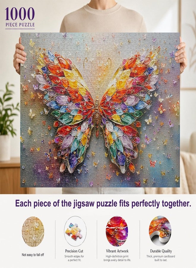 Yunlus Jigsaw Puzzles for Adults 1000 Pieces Impossible Hard Difficult Challenging Puzzles for Adults Teens Colorful Butterflie Holiday Jigsaw Puzzle 1000 Pieces 28 x 20 inch - Image 2