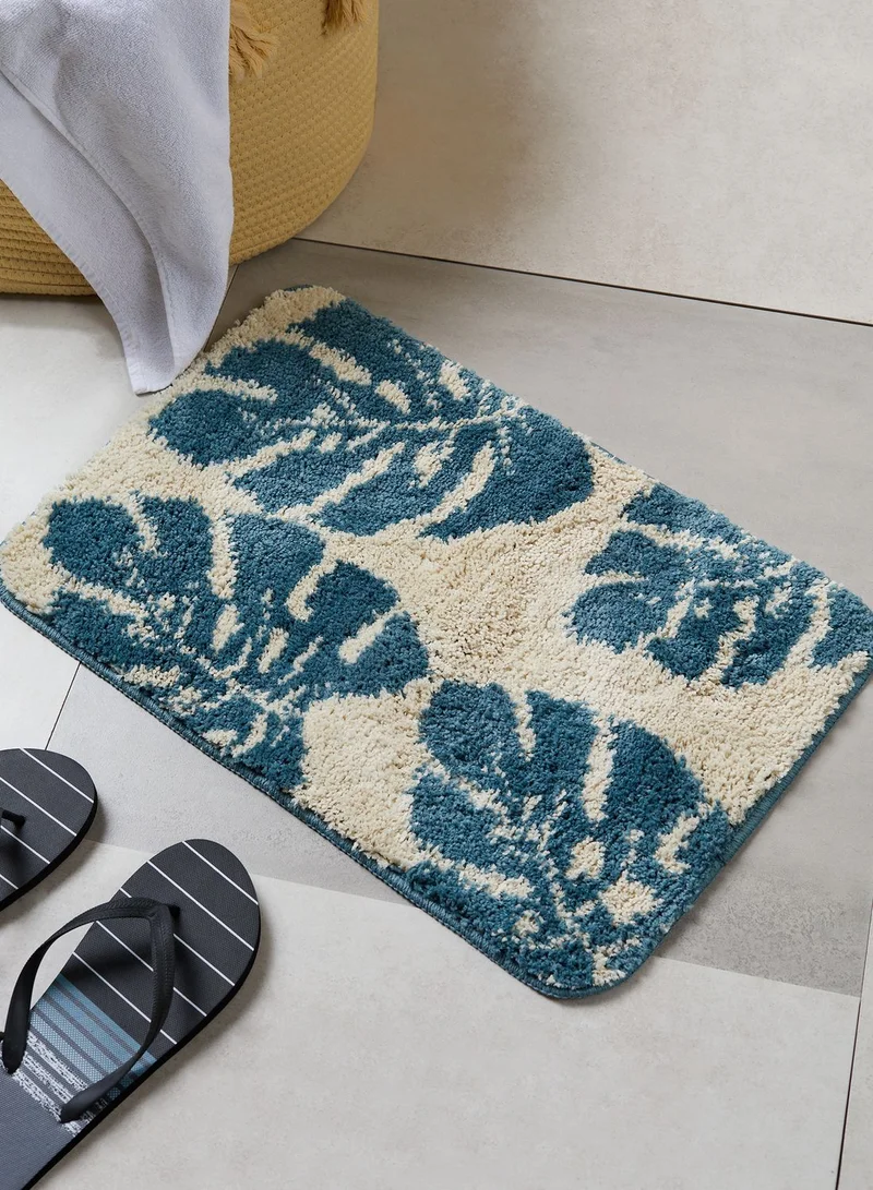 AURORA Leaf Print Bath Mat