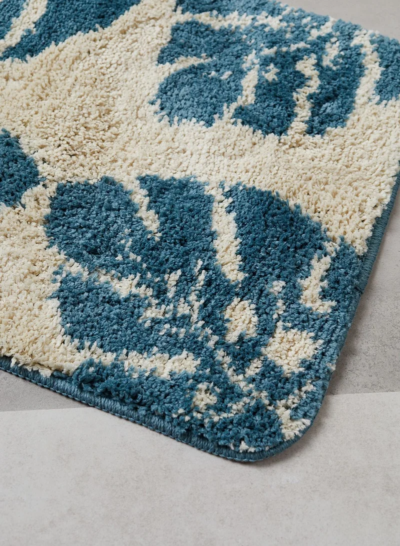 AURORA Leaf Print Bath Mat