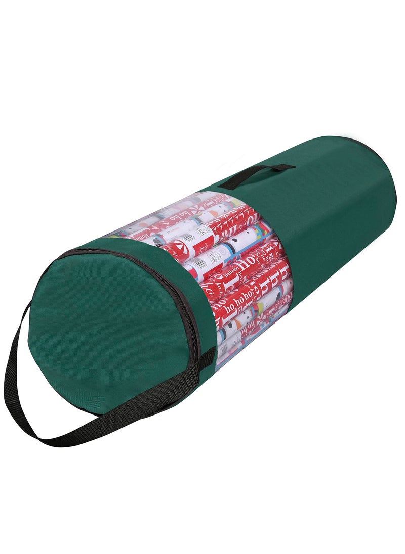 Primode Primode Wrapping Paper Storage Bag  Wrapping Paper Organizer Under Bed for Storing Multiple Rolls of Gift Wrap 42 Length Container Constructed of Durable 600D Oxford Material Green 