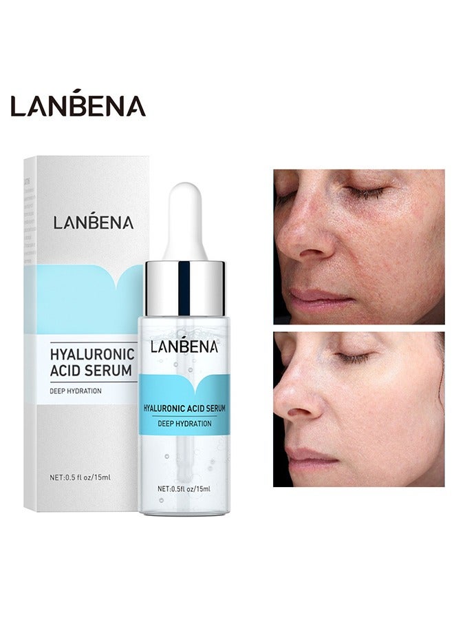 لان بينا مصل حمض الهيالورونيك ، مصل حمض الهيالورونيك النقي يخفي التجاعيد يعزز المرونة المضادة للشيخوخة 15 مل - Image 1