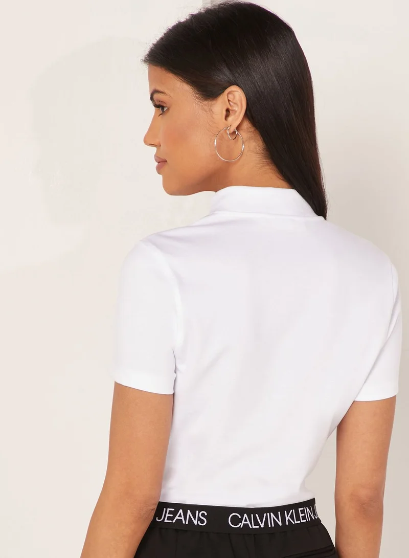 Calvin Klein Jeans Milano Logo Band Zip Detail T-Shirt