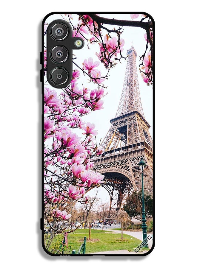 Covernex Samsung Galaxy M36 Protective Case Cover Flowers & Eiffel Tower - Image 1