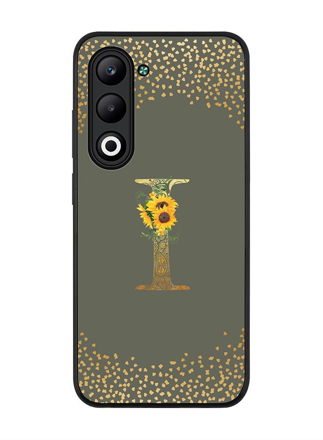 Stylizedd For Oppo A5 5G / A5 4G Case,Slim fit Camera Protection, Shockproof Thin Phone cover  - Custom Floral Monogram - I  (Olive Green )