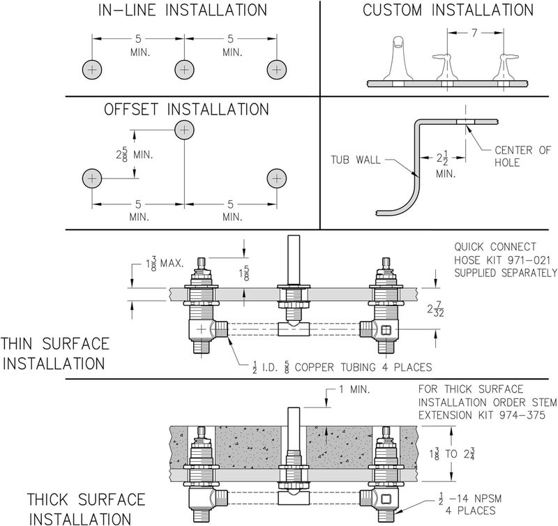 Pfister JX6-150R Pfirst Series Two-Handle Roman Tub Valve - Image 2