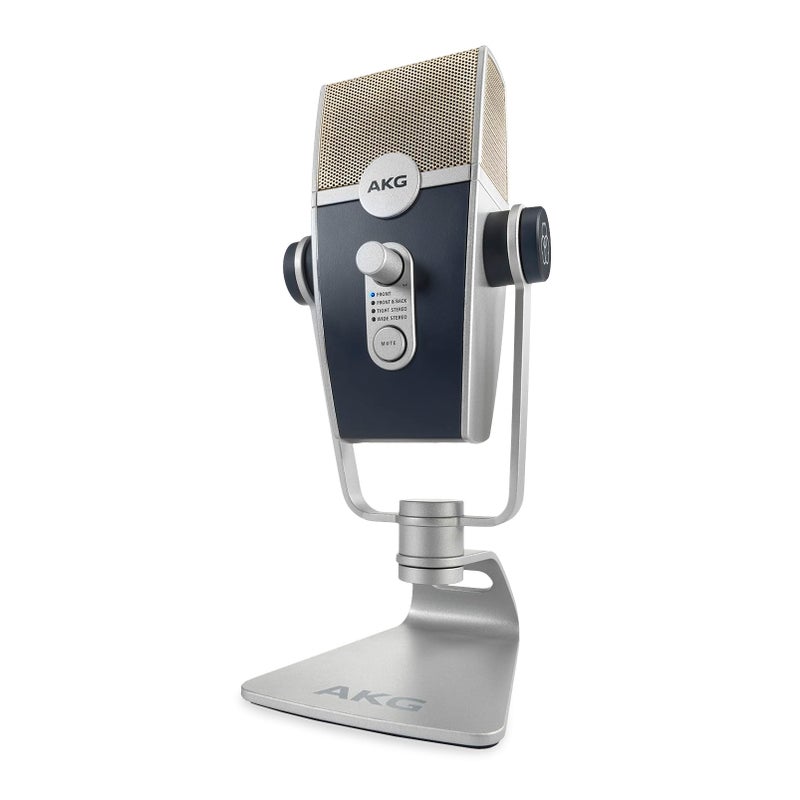 AKG Pro Audio Lyra Ultra-HD USB C Microphone for Recording, Streaming, Gaming, Podcasting, ASMR on PC and Mac, Condenser Mic for Laptop or Computer, Adjustable Stand, Plug and Play – Blue and Silver - Image 1