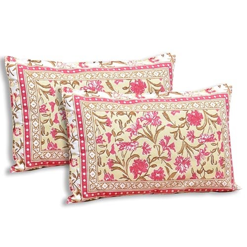 EasyGoods® Pure Cotton Ethnic Jaipuri Printed Double Bedsheet with 2 Pillow Covers | Soft & Breathable 240 TC Fabric | Traditional Rajasthani Design for Elegant Home Decor (Lemon & Magenta) - Image 5
