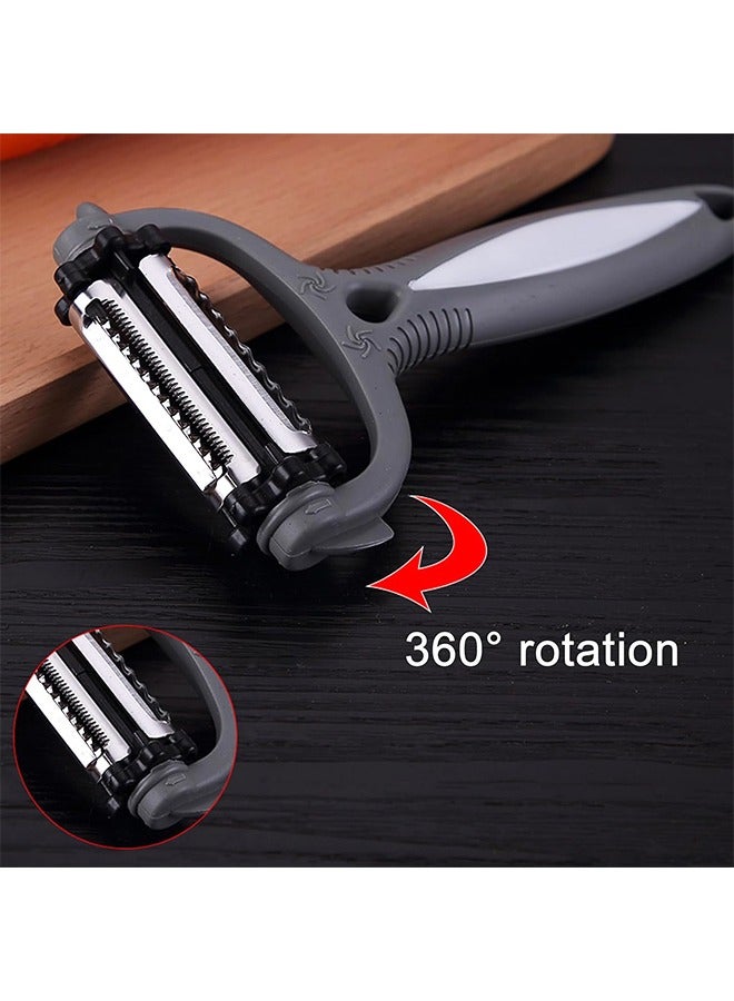 3 in 1multifunctional Vegetable Cutte, Spin Potato Peeler, Vegetable, Fruit and Melon Planer, Peeler, Grater, Kitchen Gadget  - Image 3