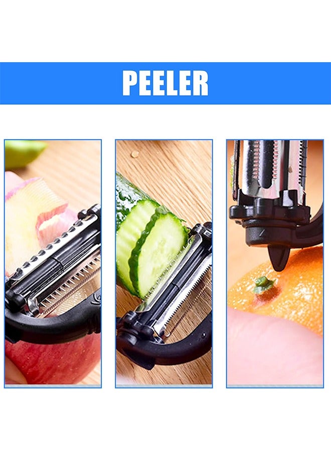 3 in 1multifunctional Vegetable Cutte, Spin Potato Peeler, Vegetable, Fruit and Melon Planer, Peeler, Grater, Kitchen Gadget  - Image 5