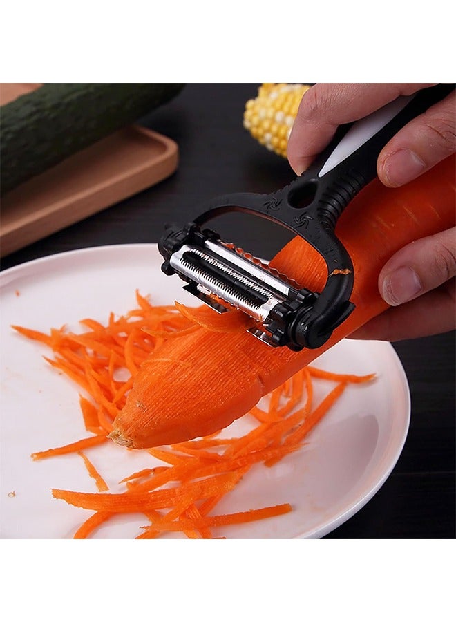 3 in 1multifunctional Vegetable Cutte, Spin Potato Peeler, Vegetable, Fruit and Melon Planer, Peeler, Grater, Kitchen Gadget  - Image 4