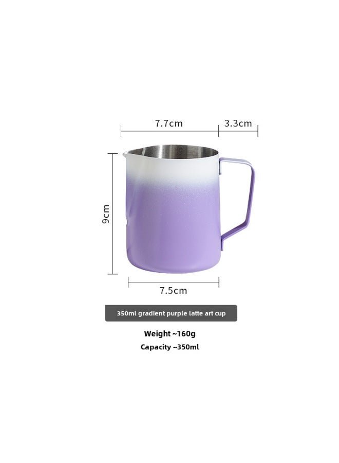 304 Stainless Steel Flower Cup Pointed Mouth Coffee Flower Pot Milk Cup Gradient Color Creative Household Coffee Utensils