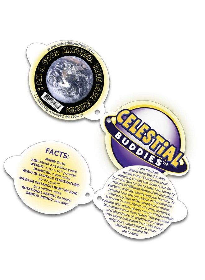 Celestial Buddies Little Earth Buddy Science Astronomy Space Solar System Educational Plush Blue Planet Toys - Image 3