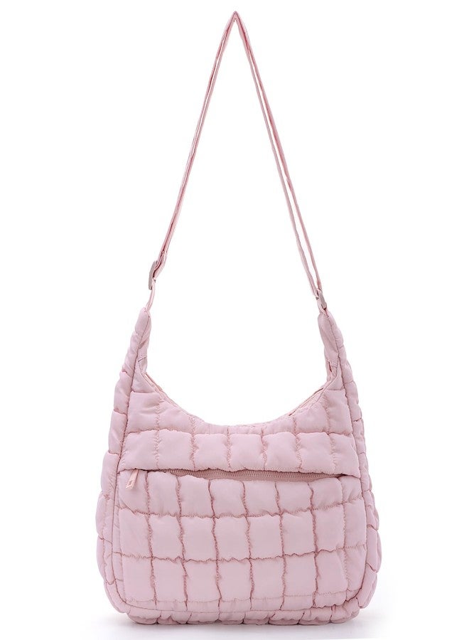 SUKUTU Quilted Puffer Bag for Women Soft Fluffy Crossbody Shoulder Purse Lightweight Puffy Carryall Hobo Bag - Image 1