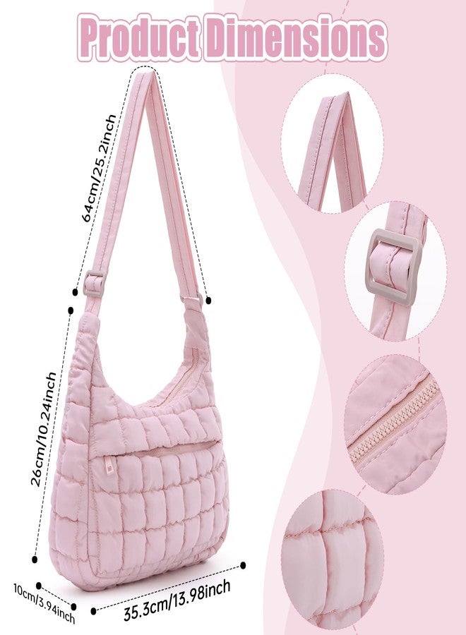 SUKUTU Quilted Puffer Bag for Women Soft Fluffy Crossbody Shoulder Purse Lightweight Puffy Carryall Hobo Bag - Image 3