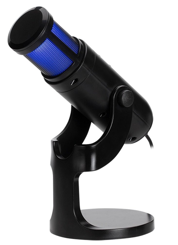 إكسترايك-مي - XMC-03 USB RGB ميكروفون للبث المباشر لسطح المكتب ميكروفون متعدد الاتجاهات - 12 وضع إضاءة RGB - جسم قابل للدوران 360 درجة - كابل محمي للكمبيوتر الشخصي - Image 1