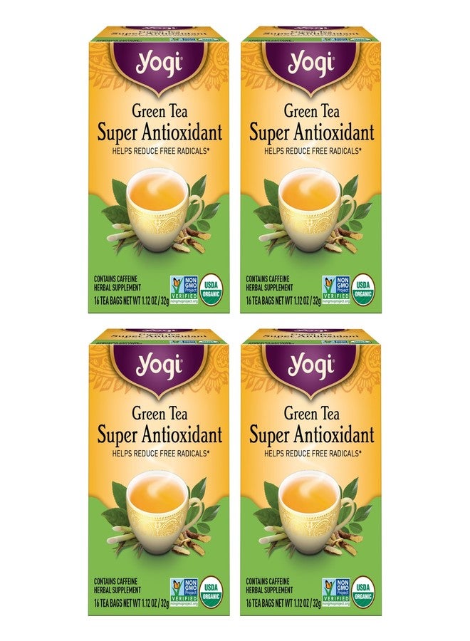 Yogi Tea Green Tea Super Antioxidant - 16 Bags per Pack (4 Packs) - Organic Antioxidant Support - Includes Licorice Root, Jasmine & More - Image 1