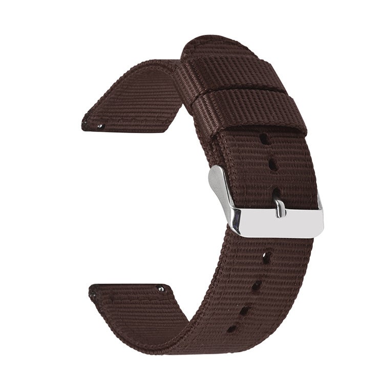 Generic Quick Release Nylon Strap for Samsung Smartwatch 18mm 20mm 22mm Dark Brown with switch ears