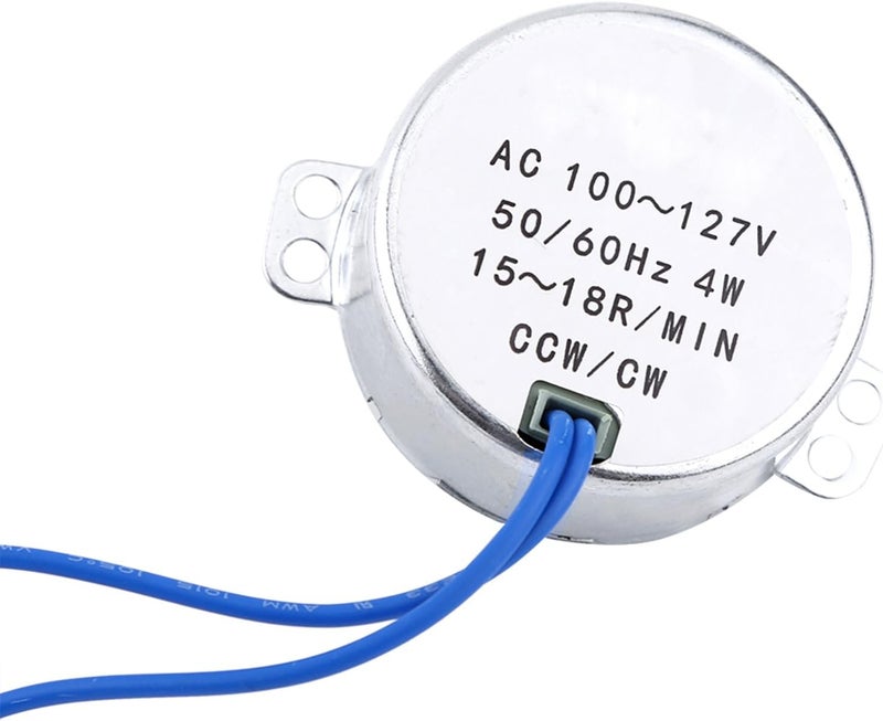 Dioche Permanent Magnet Synchronous Motor AC 100 127V 4W Low Noise High Torque Geared Motor for Electric Fan Heater Display Shelf Lamps Toys 95g (15-18RPM) - Image 2