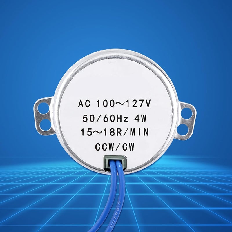 Dioche Permanent Magnet Synchronous Motor AC 100 127V 4W Low Noise High Torque Geared Motor for Electric Fan Heater Display Shelf Lamps Toys 95g (15-18RPM) - Image 4