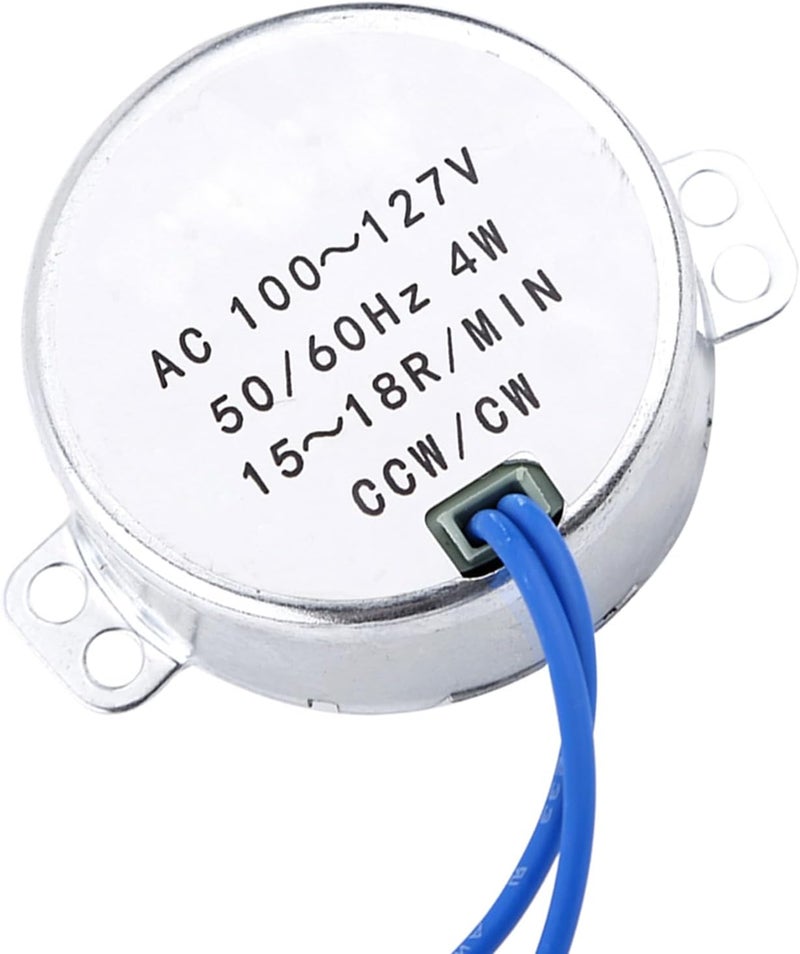 Dioche Permanent Magnet Synchronous Motor AC 100 127V 4W Low Noise High Torque Geared Motor for Electric Fan Heater Display Shelf Lamps Toys 95g (15-18RPM) - Image 3