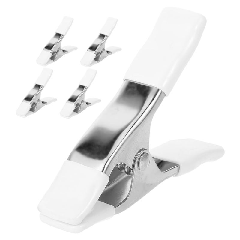 Heavy Duty Spring Clamps 5 Pack White Photography Backdrop Stand Clips - Image 2