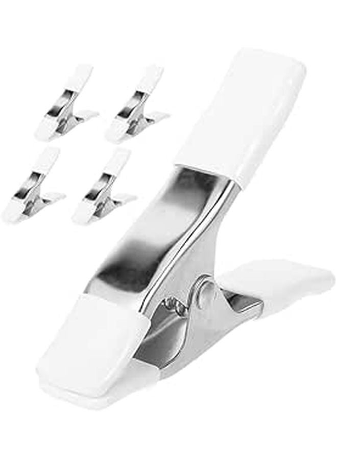 Heavy Duty Spring Clamps 5 Pack White Photography Backdrop Stand Clips - Image 1
