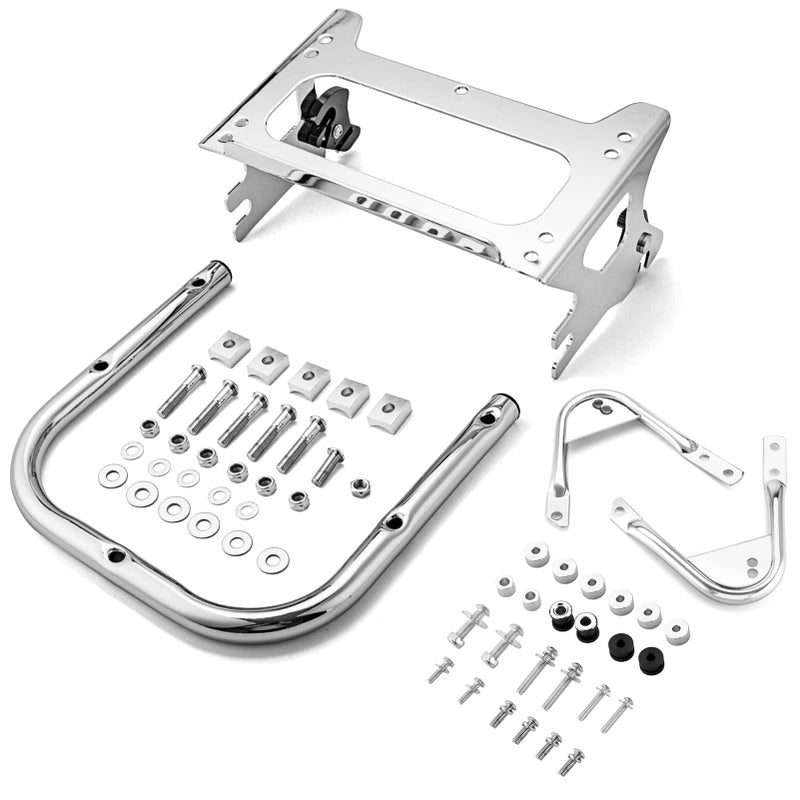 Dasen TwoUp Tour Pack Mounting Luggage Rack QuickDeatach with Docking Hardware Kit Compatible with Harley Touring Road Glide Street Glide Electra Glide Road King 19972008