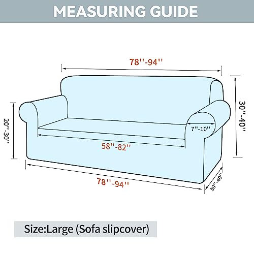 LURKA Stretch Sofa Slipcovers Couch Covers for 3 Cushion Couch Sofa Pet Friendly Non Slip Sofa Cover Washable Furniture Protector with Elastic Bottom (Large, Black) - Image 2