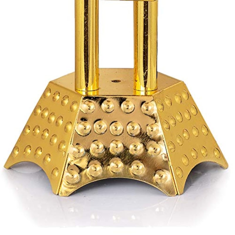 AM Arabian Incense Burner Bakhoor Burner for Oud Frankincense Resin - Metallic Hexagon Motif (Gold Palm) - Image 5