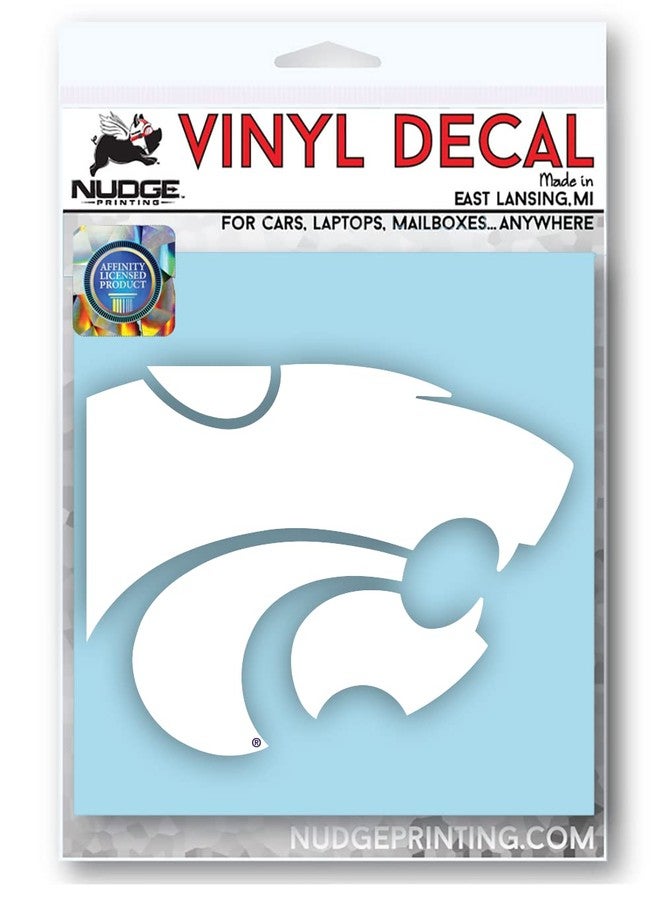 Nudge Printing Kansas State University Wildcats Sticker Heavy Duty Waterproof Decal for Cars Laptops Water Bottles (White K-State Powercat Logo) - Image 2