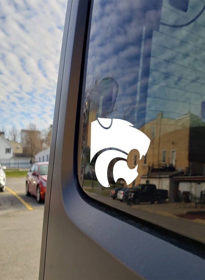 Nudge Printing Kansas State University Wildcats Sticker Heavy Duty Waterproof Decal for Cars Laptops Water Bottles (White K-State Powercat Logo) - Image 3