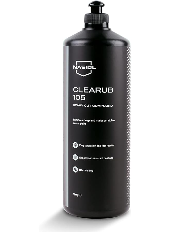 nasiol Clearub 105 Silicon Free Scratch Remover High Tech Heavy Cut Compound, Polishing, Rubbing Compound For Car Scratches, Compound Polish, Auto Detailing, 32 Fl Oz. - 1 Kg - Image 1