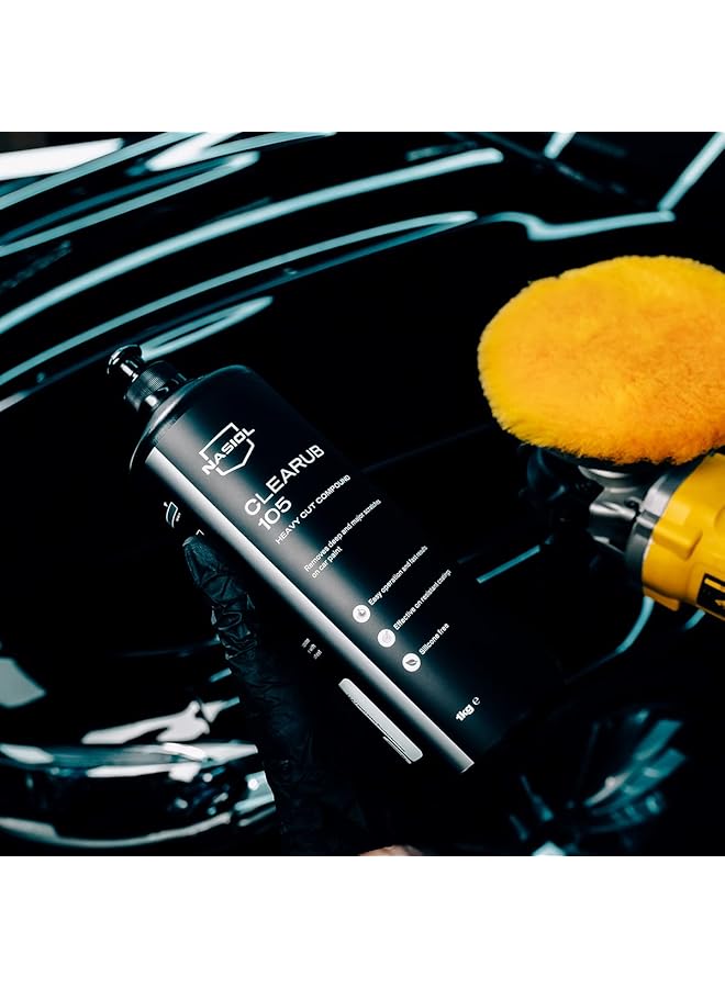 nasiol Clearub 105 Silicon Free Scratch Remover High Tech Heavy Cut Compound, Polishing, Rubbing Compound For Car Scratches, Compound Polish, Auto Detailing, 32 Fl Oz. - 1 Kg - Image 5