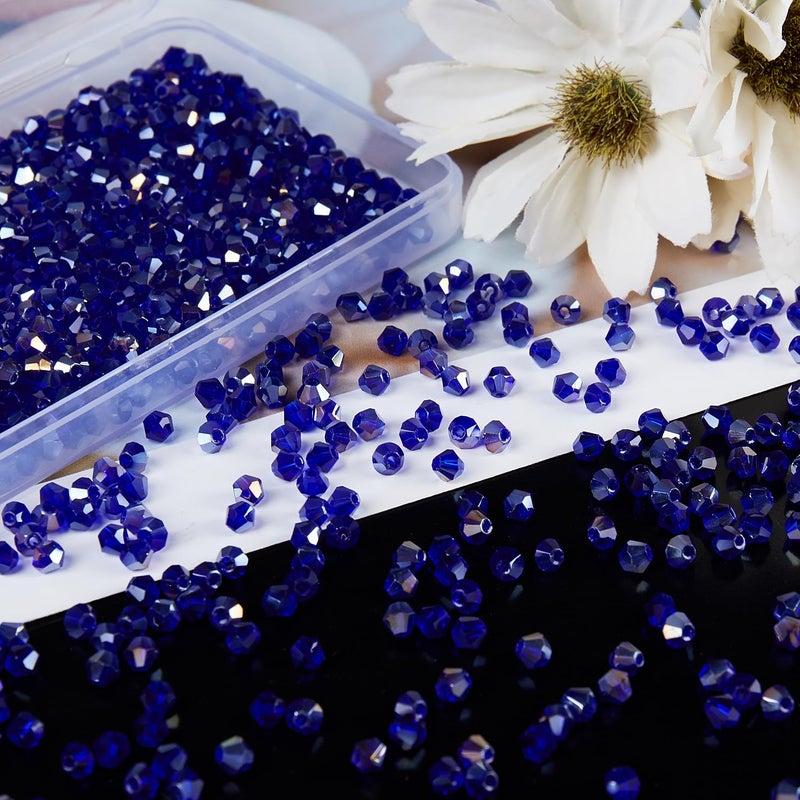 Laopottbeads 1100Pcs 4Mm Bicone Crystal Glass Beads For Jewelry Making  Sparkling Mini Beads For Suncatchers  Diy Bracelets & Craft Projects (Ab Blue) - Image 2