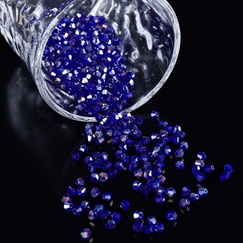 Laopottbeads 1100Pcs 4Mm Bicone Crystal Glass Beads For Jewelry Making  Sparkling Mini Beads For Suncatchers  Diy Bracelets & Craft Projects (Ab Blue) - Image 4