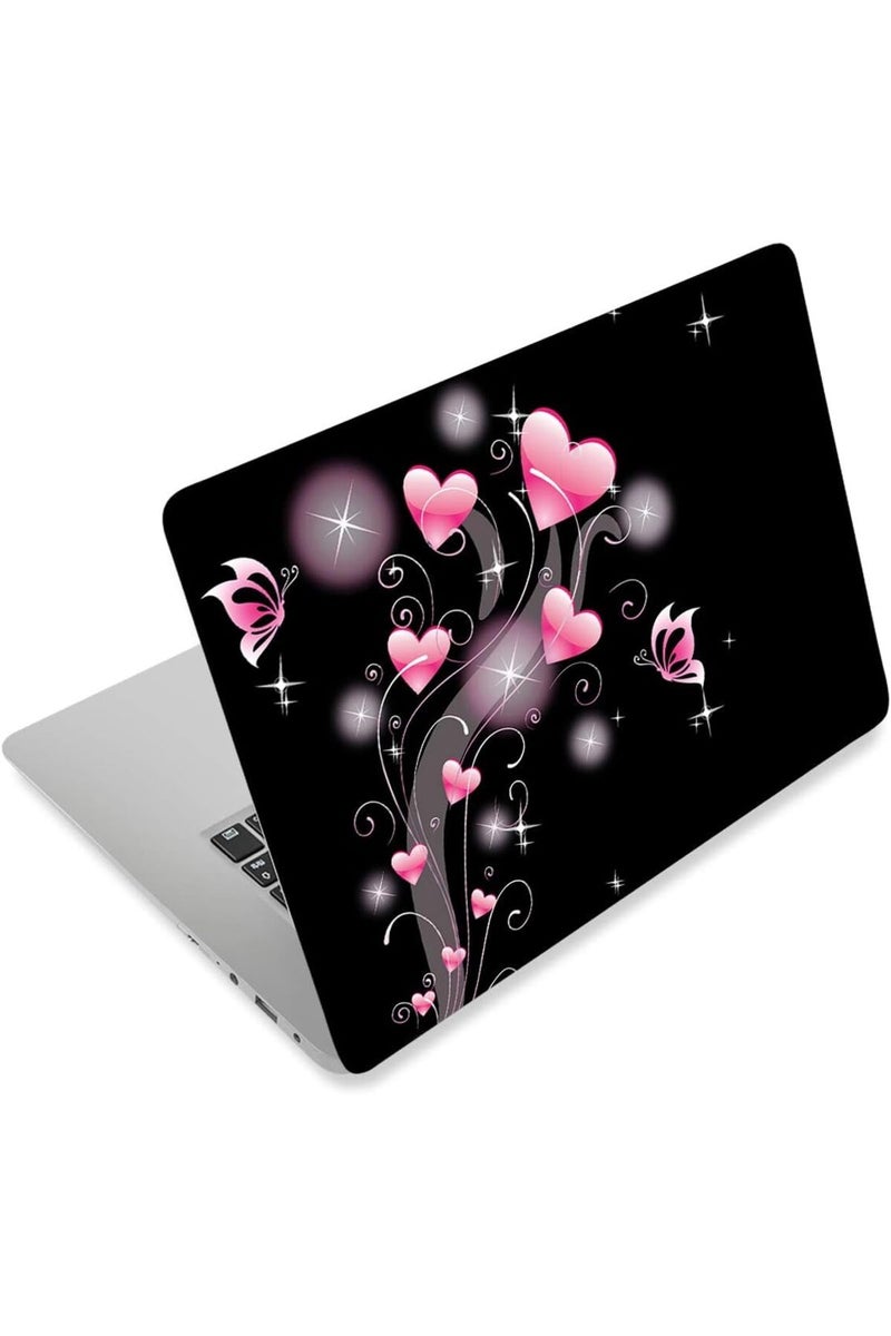 BPA® Laptop Skin Sticker Decal,12" 13" 13.3" 14" 15" 15.4" 15.6 inch Laptop Vinyl Skin Sticker Cover Art Protector Notebook PC (Free 2 Wrist Pad Included), Decorative Waterproof Removable, Pink Hearts - Image 1