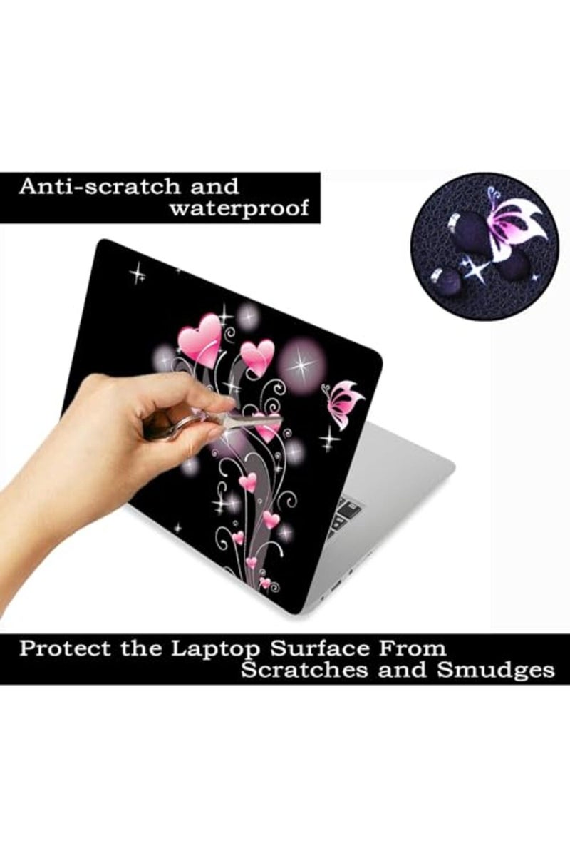 BPA® Laptop Skin Sticker Decal,12" 13" 13.3" 14" 15" 15.4" 15.6 inch Laptop Vinyl Skin Sticker Cover Art Protector Notebook PC (Free 2 Wrist Pad Included), Decorative Waterproof Removable, Pink Hearts - Image 2