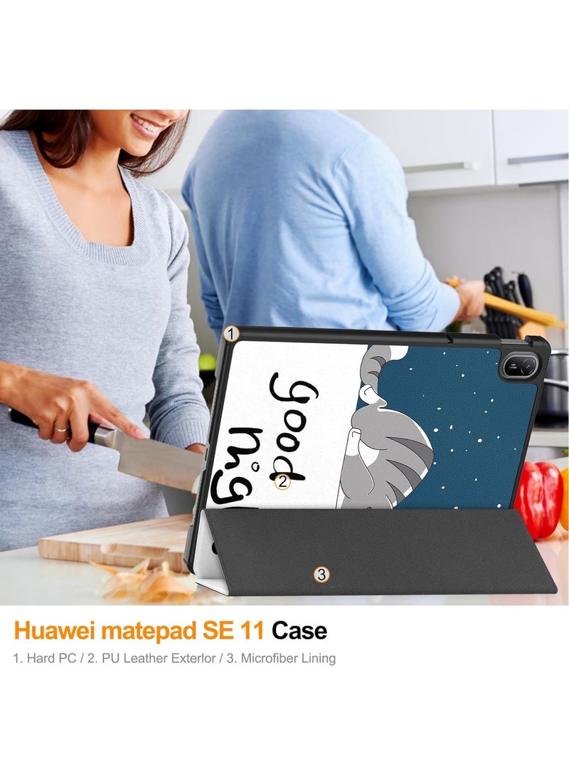general Case Compatible with Huawei MatePad SE 11 inch 2024 Cute Pattern Hard PC Back Tablet Case With Auto Sleep Wake for MatePad SE 11'' Case - Image 5