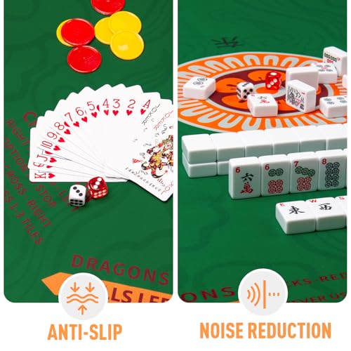 SiDreea Mahjong Mat 324324 Inch Noise Reduction AntiSlip Mahjong Mat for Table Mahjong Table Mat for Poker Card Board Games Table Mat Tile Games Dominoes - Image 5
