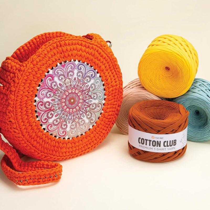 YARNART Cotton Elastic Fabric Spaghetti Premium TShirt Knitting Yarn for Bag Basket Cushion Crocheting Projects and Home Decor Super Bulky Pack of 1 7309 - Image 2