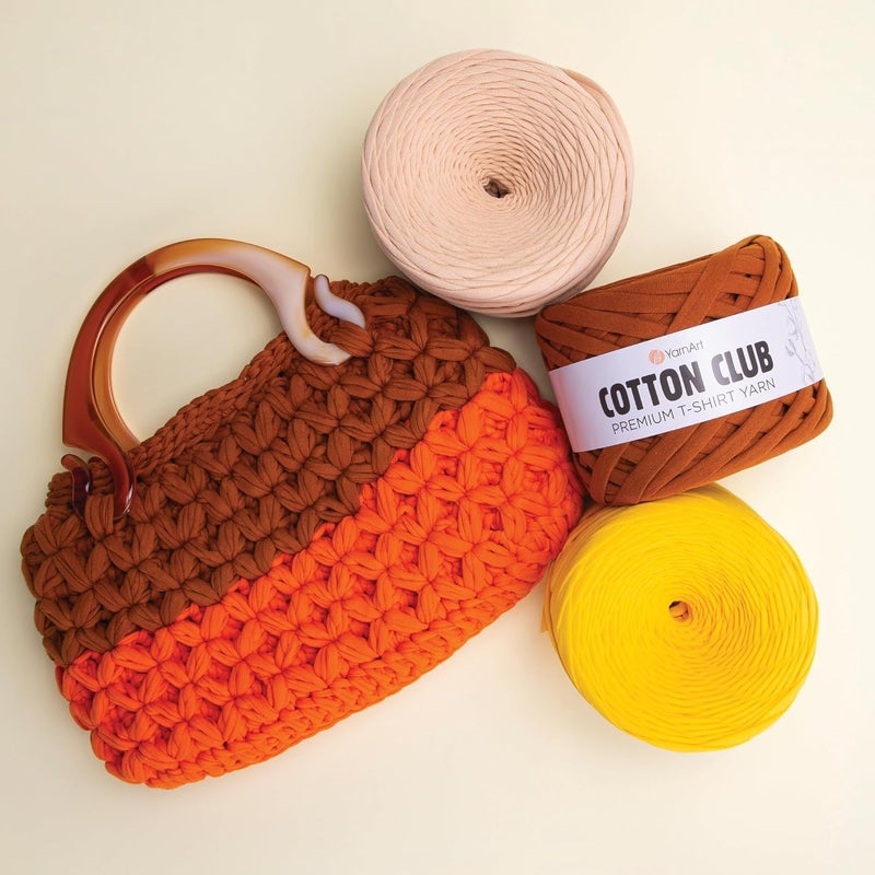 YARNART Cotton Elastic Fabric Spaghetti Premium TShirt Knitting Yarn for Bag Basket Cushion Crocheting Projects and Home Decor Super Bulky Pack of 1 7309 - Image 5