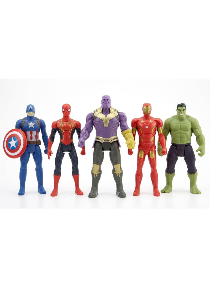 MARVEL Superhero Action Figures Set of 5 ? Poseable Battle Hero Toy Figures with Accessories | Collectible Villain & Hero Characters Playset | Best Birthday Gift for Boys Girls Kids Age 4+ Years - Image 1