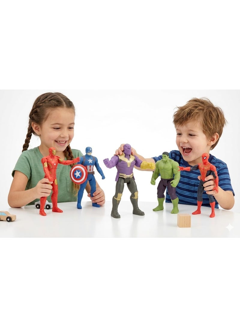 MARVEL Superhero Action Figures Set of 5 ? Poseable Battle Hero Toy Figures with Accessories | Collectible Villain & Hero Characters Playset | Best Birthday Gift for Boys Girls Kids Age 4+ Years - Image 3