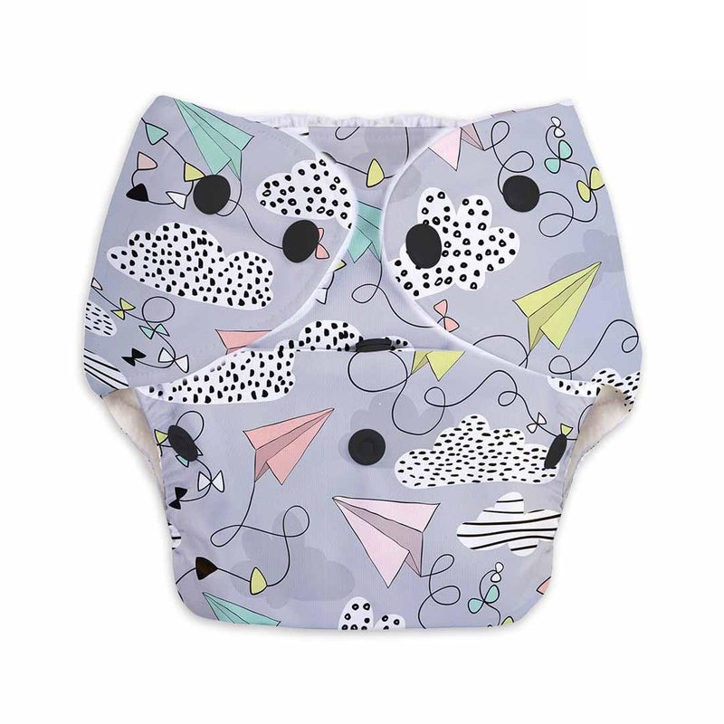 Superbottoms Basic Leakage-proof advanced cloth diapers for babies, High Absorbent 100% cotton 2 reusable diaper and 2 insert pad Combo Pack washable cloth diaper 3M -3Years Adjustable, Reduces Rash - Image 2