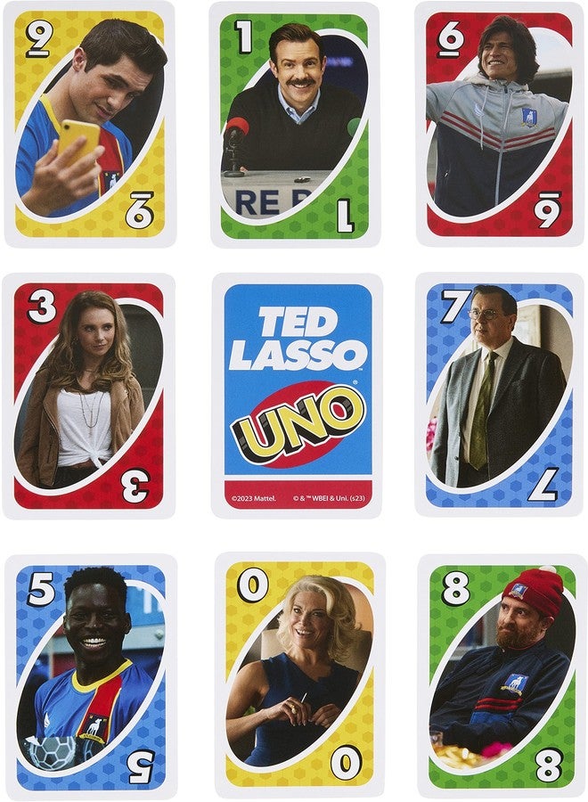 Mattel Games UNO Ted Lasso Card Game for Teens & Adults Inspired by The Popular Series for Game Night, Travel & Camping - Image 4