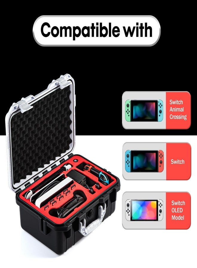 DEVASO Case for Nintendo Switch, Deluxe Hard Carry Case Waterproof Protective Portable Switch Protective Case Cover for Nintendo Switch Console and Other Accessories, Black, Suitcase - Image 3